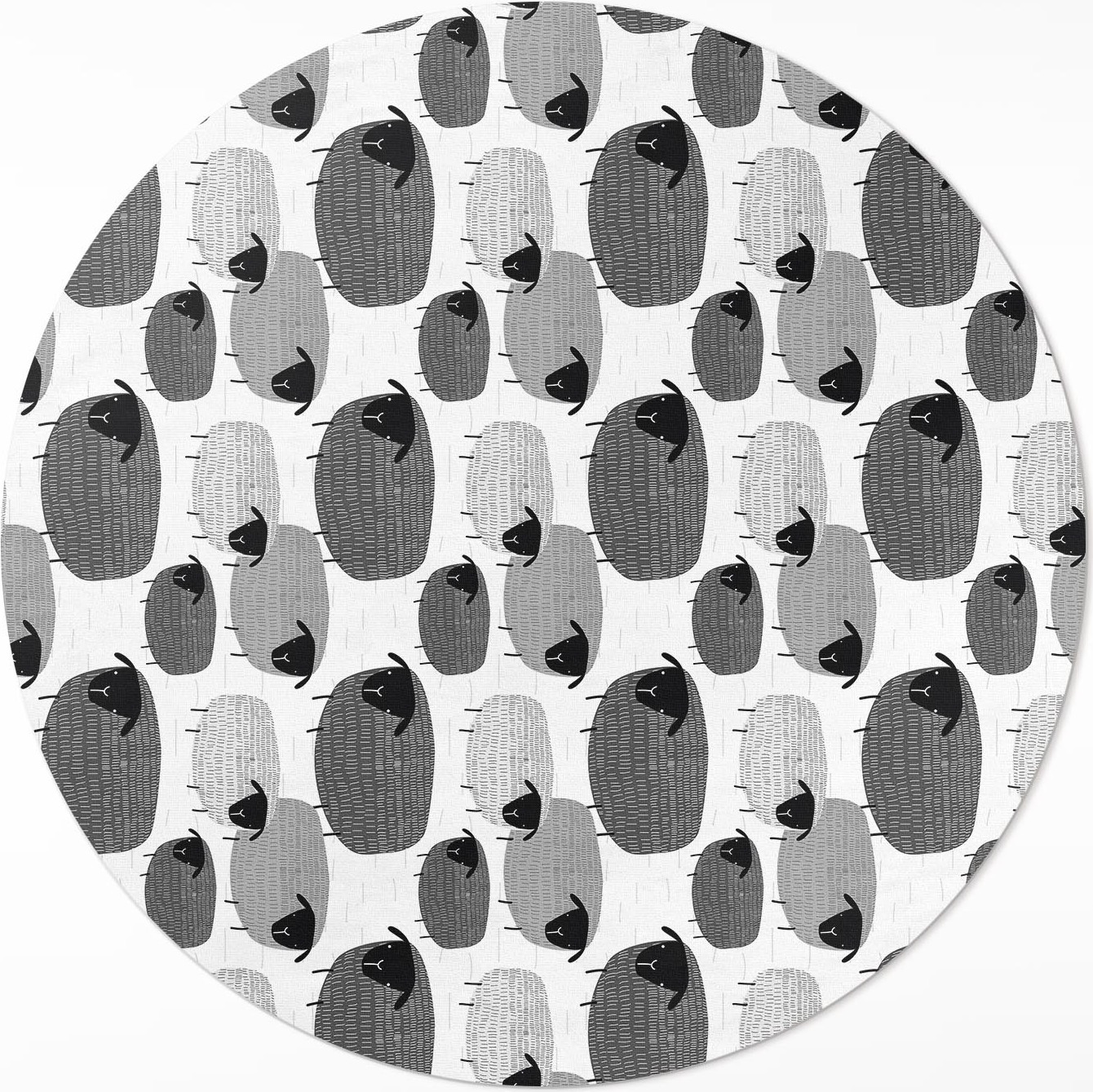 Wallfluent Gemaltes Schaf regelmäßiges Muster– Vinyl Küchenteppich – fi 80cm – Rutschfest, pflegeleicht & langlebig 010260360870000033407