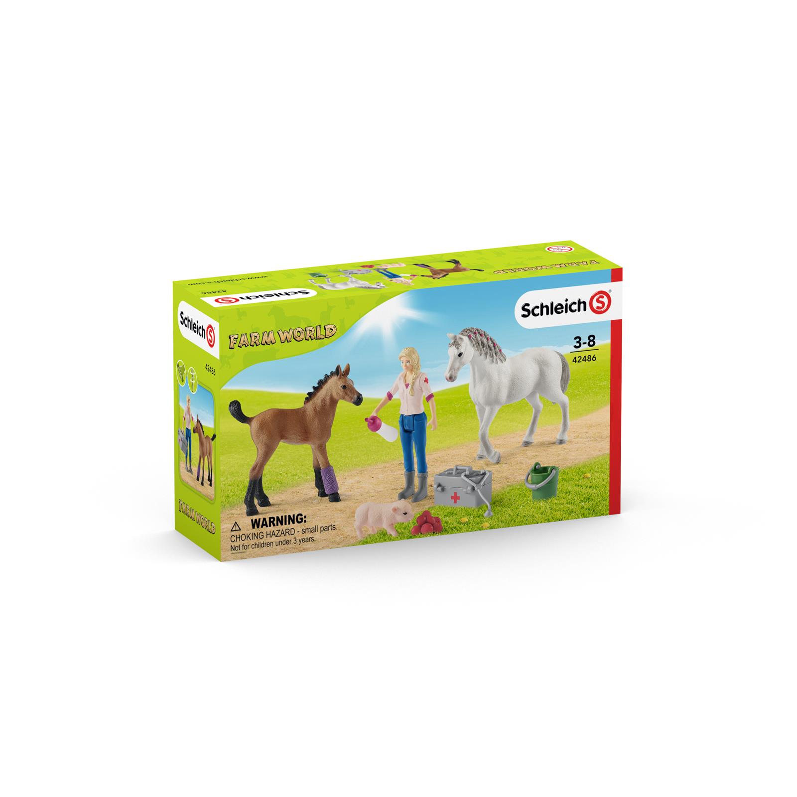 Schleich 42486 Farm World Arztbesuch bei Stute und Fohlen