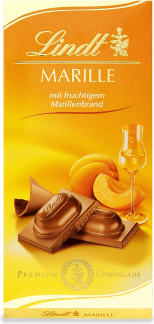 Lindt Marille Tafel Promotion fruchtiger Marillenbrand Füllung 100g 79944