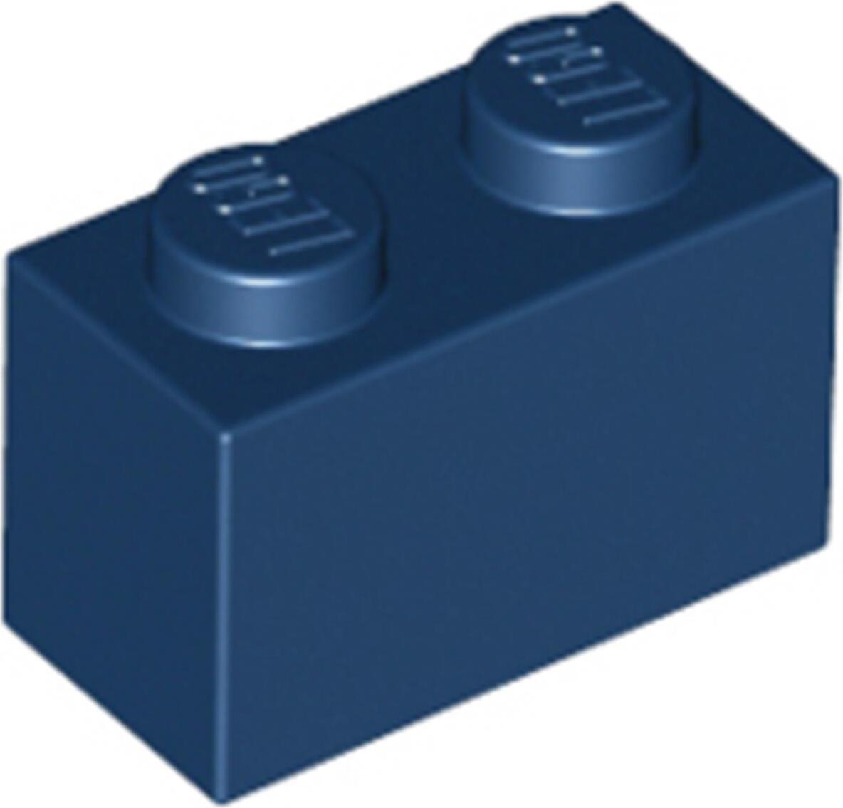 LEGO kocka 1x2 (3004), tmavomodrá, 100x