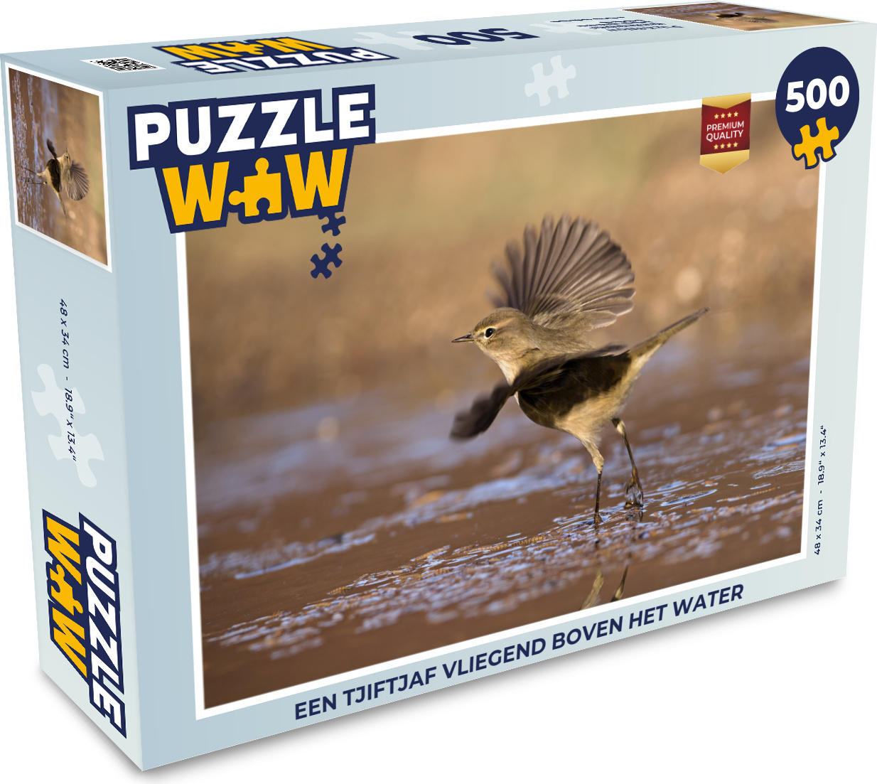 MuchoWow® Puzzle 500 Teile Ein Zilpzalp fliegt über dem Wasser - 500 Teile - Kinder - Selberbauen - Puzzlespiele 137|3724754