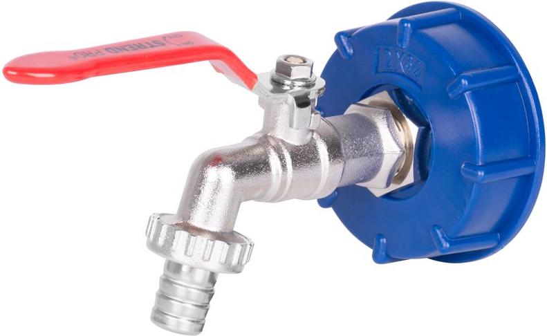 Set Strend Pro, Ventil 1/2" (Zn Reduktion 3/4") + Kunststoffreduktion 60 mm + Auslauf 3/4", für IBC Tank