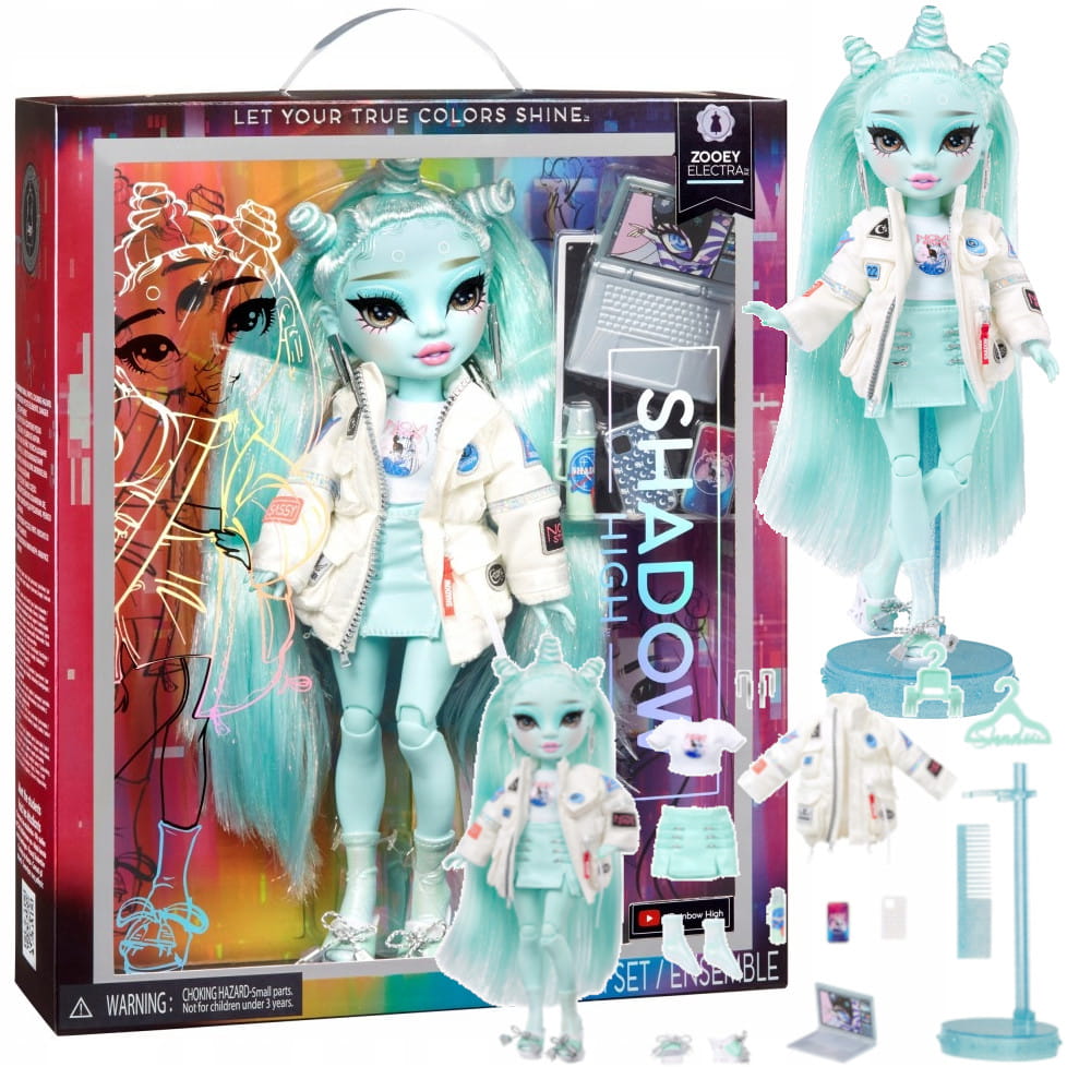 MGA Rainbow High Shadow High S23 Fashion Doll- Zooey Electra (Green), Modepuppe, Weiblich, 4 Jahr(e), Junge/Mädchen, 280 mm, Mehrfarbig 583035EUC