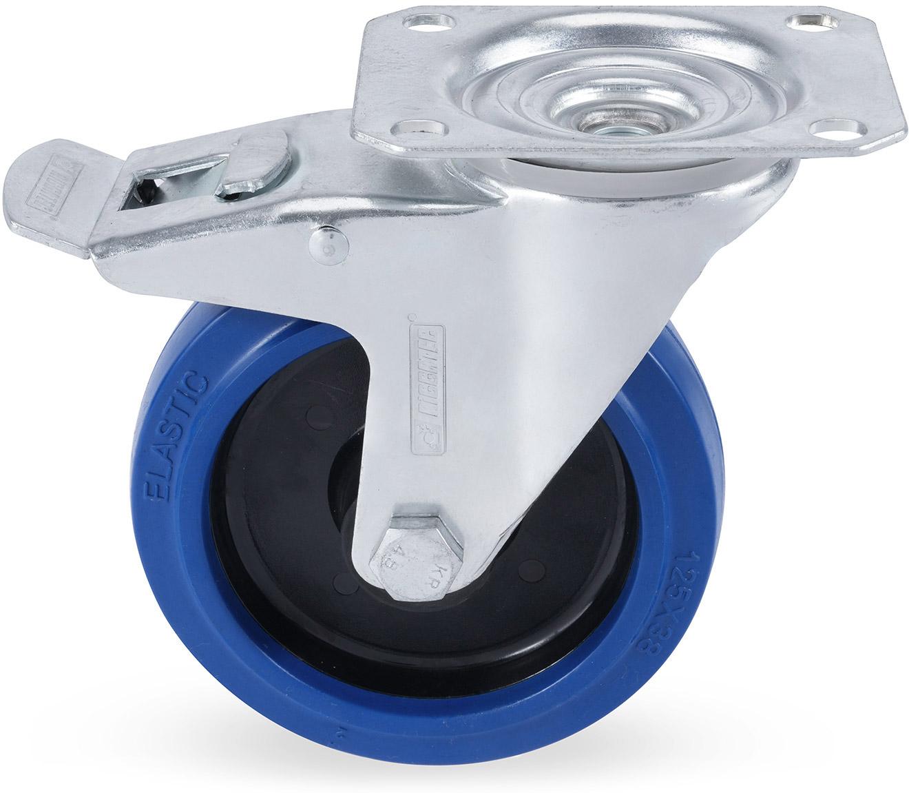 Riggatec Lenkrolle mit Bremse 125mm BLUE WHEEL Riggatec Blue Wheels
