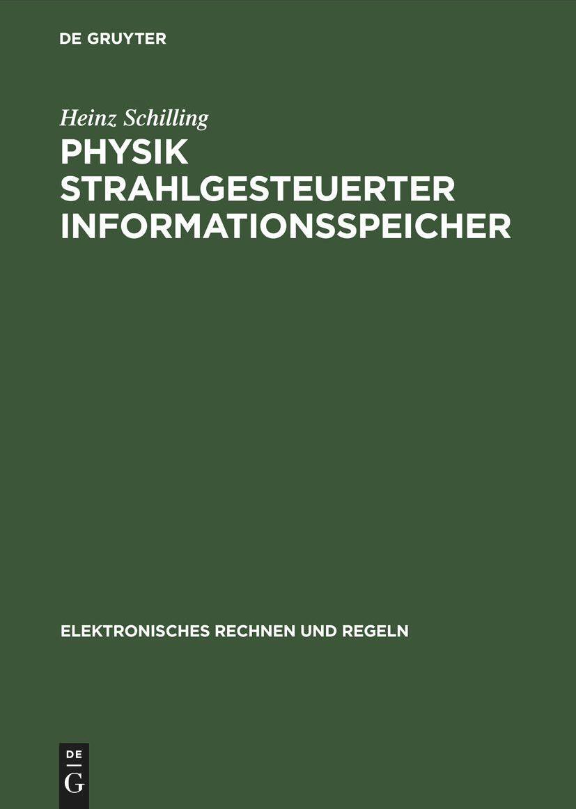 De Gruyter, Mercury Learning And Information Physik strahlgesteuerter Informationsspeicher