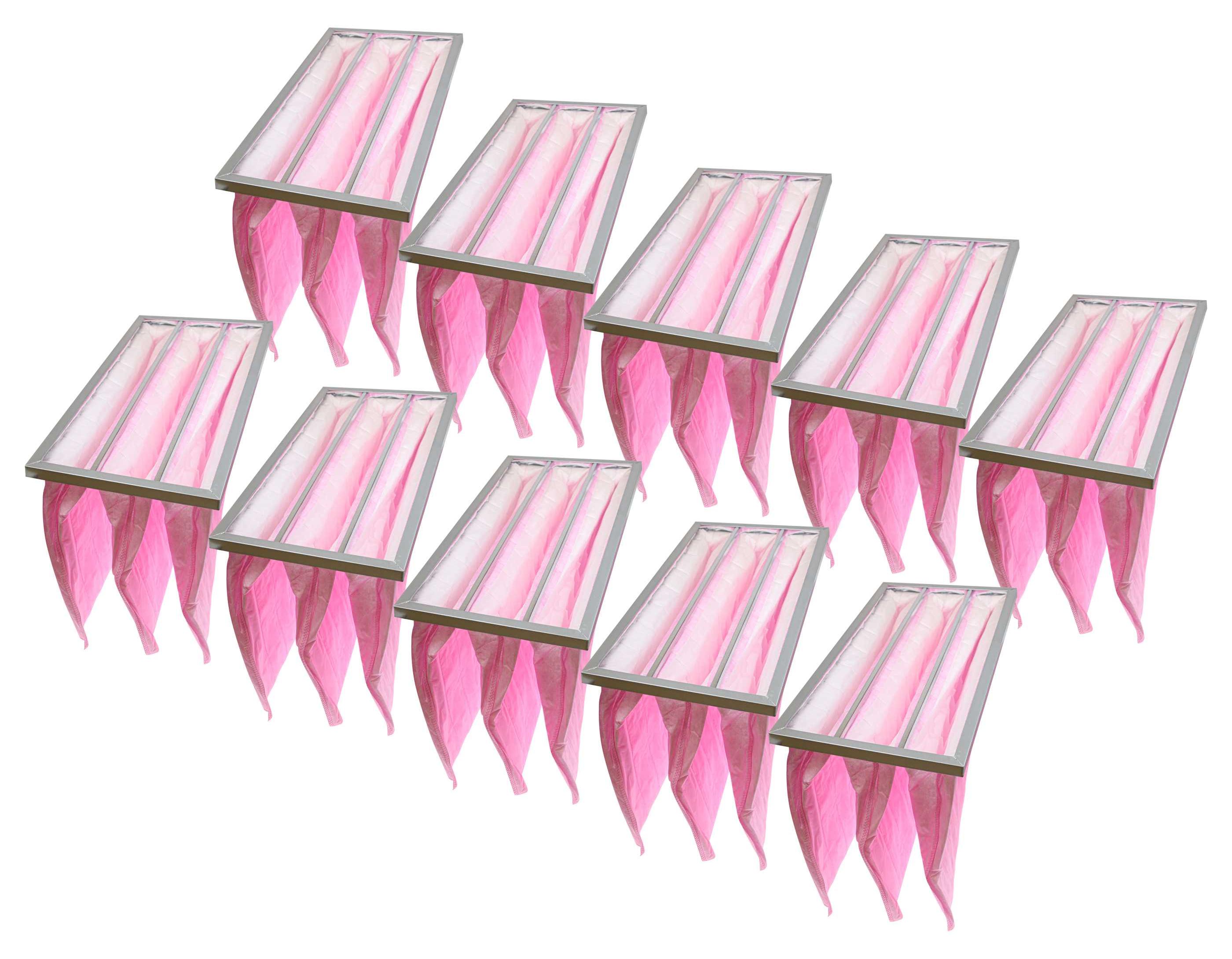 vhbw 10x Taschenfilter für Klima- und Lüftungsanlagen - Filter F7, 28,7 x 59,2 x 36 cm Rosa 183681370