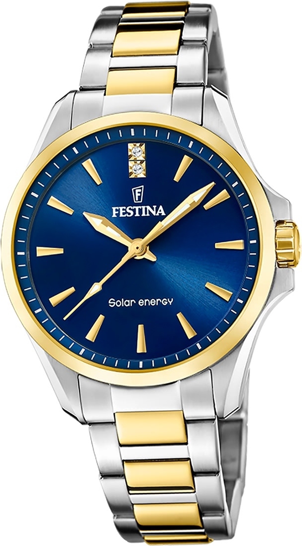 Festina dámske hodinky z ušľachtilej ocele strieborné zlato Festina Solar Energy solárne hodinky D2UF20655/4