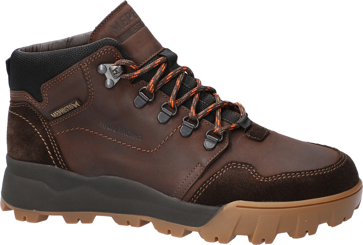 Mephisto Wayne Schnür-Boot, Hydro-Protect, Velours 9851/Grizzly 151 (Fettleder), Dark Brown 46 Wayne Dk. Brown