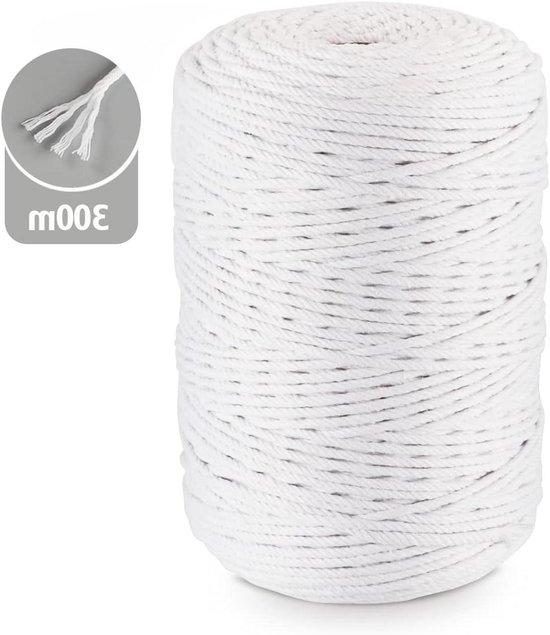 OEM Weiß 3 mm x 300 m Baumwoll-Macramé-Garn für Blumenkette, Wanddekoration und Pflanzenhänge 2026