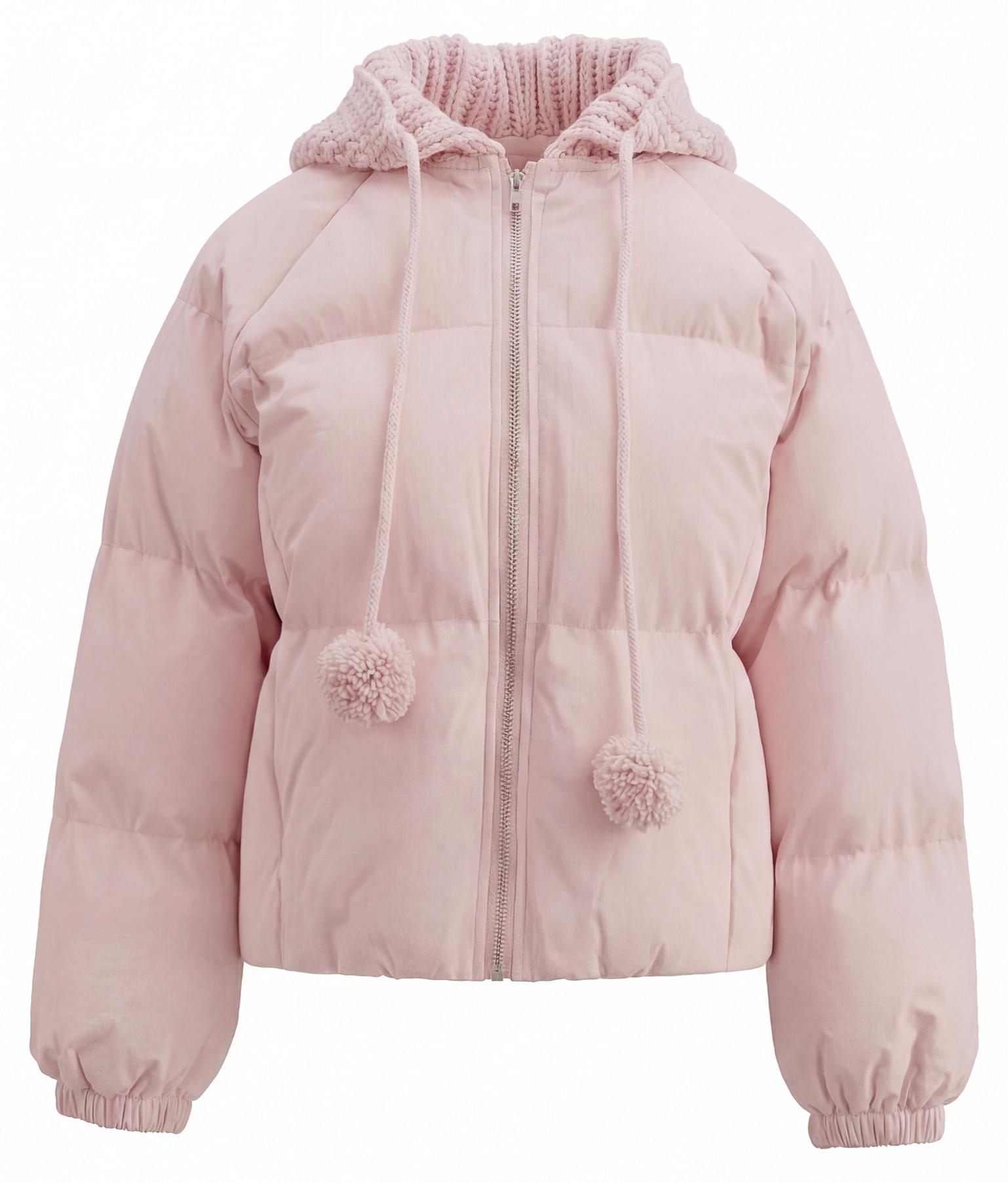TAREEN Damen Steppjacke aus der Young Fashion Kollektion, mit Kapuze, rosa, Größe XS