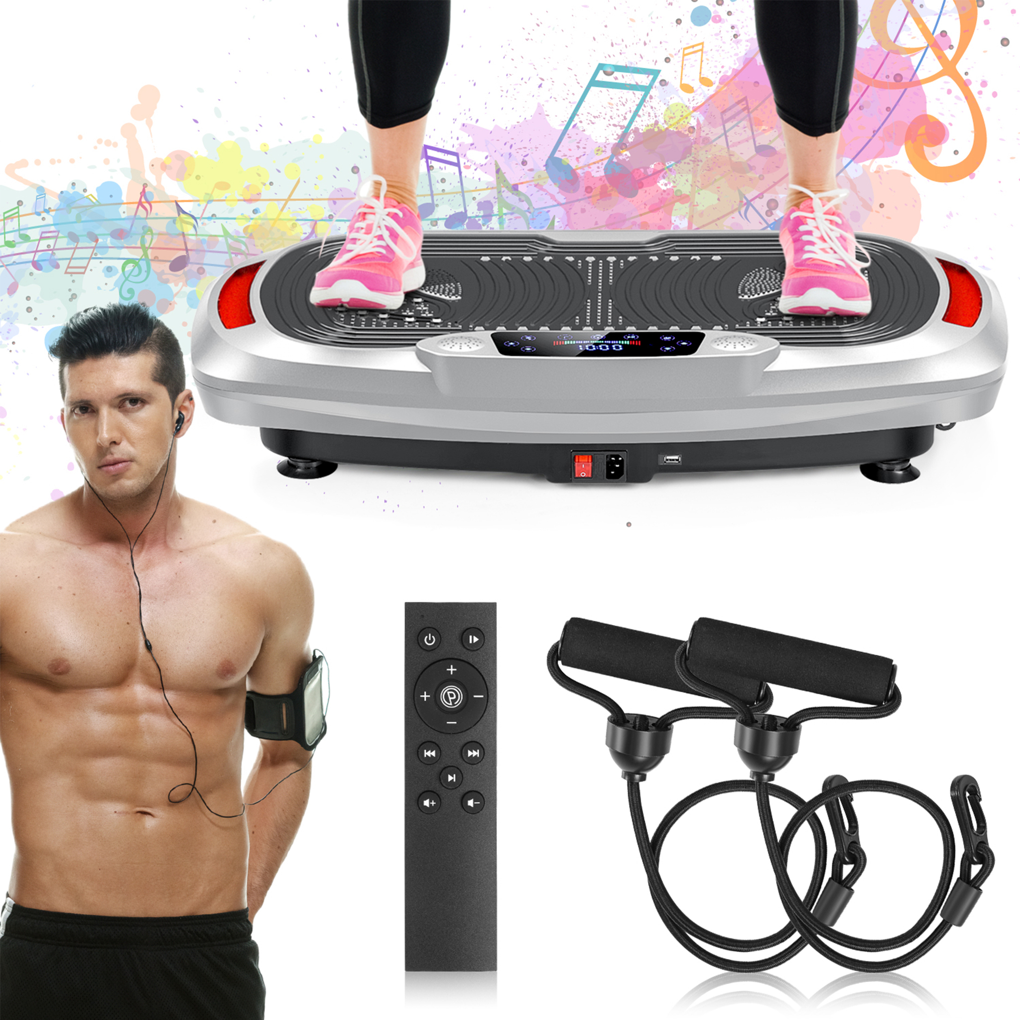 Vibration Plate Vibrationsplatte 3D  200 Geschwindigkeitsstufen, Bis 181  Kg Belastung, Fr Gewichtsabnahme & Lymphdrainage Merach Vibrationsplatte