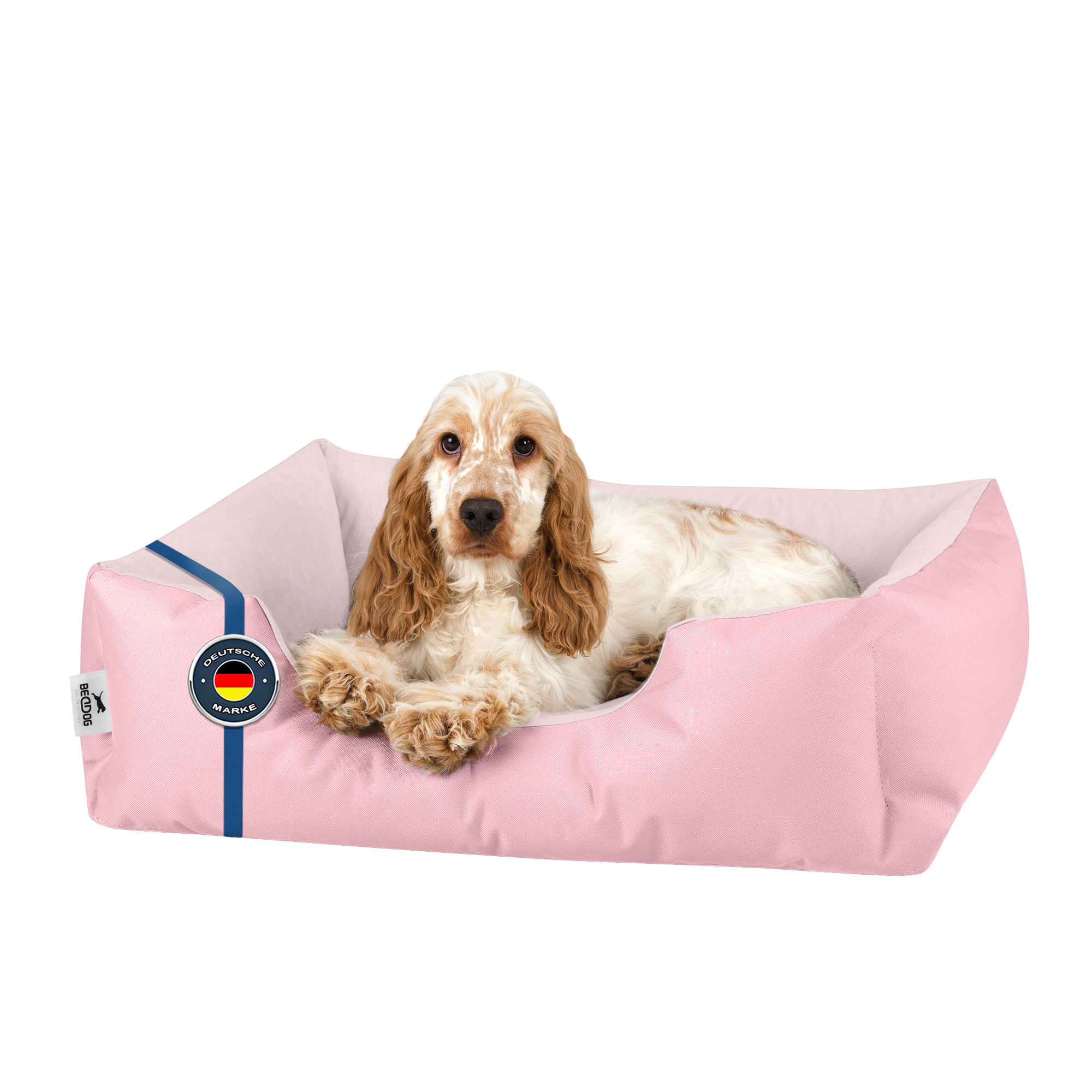 BedDog Hundebett ZARA,(M) ca. 70x55x18cm,PINK-YORK (rosa) ZARA-M-PINK-YORK