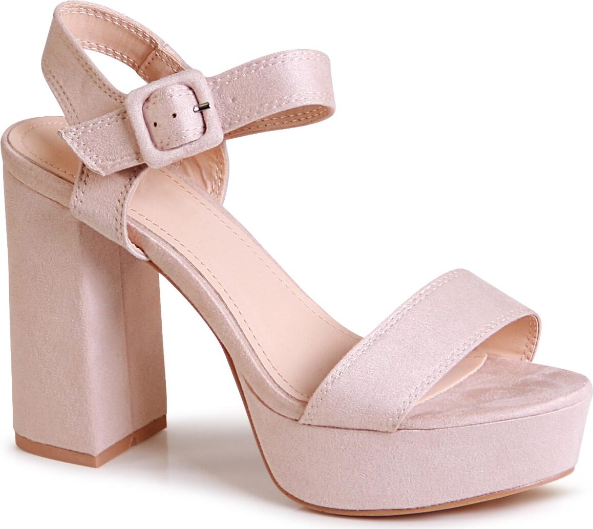 Topschuhe24 Glitzer Sandaletten Für Damen - Plateau Pumps Mit 9,5cm Absatz & Verstellbaren Riemchen