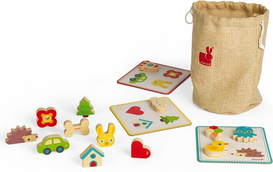 Janod pdagogisches Holz-Bingospiel - Fhl Memory Spiel fr Kinder 5318