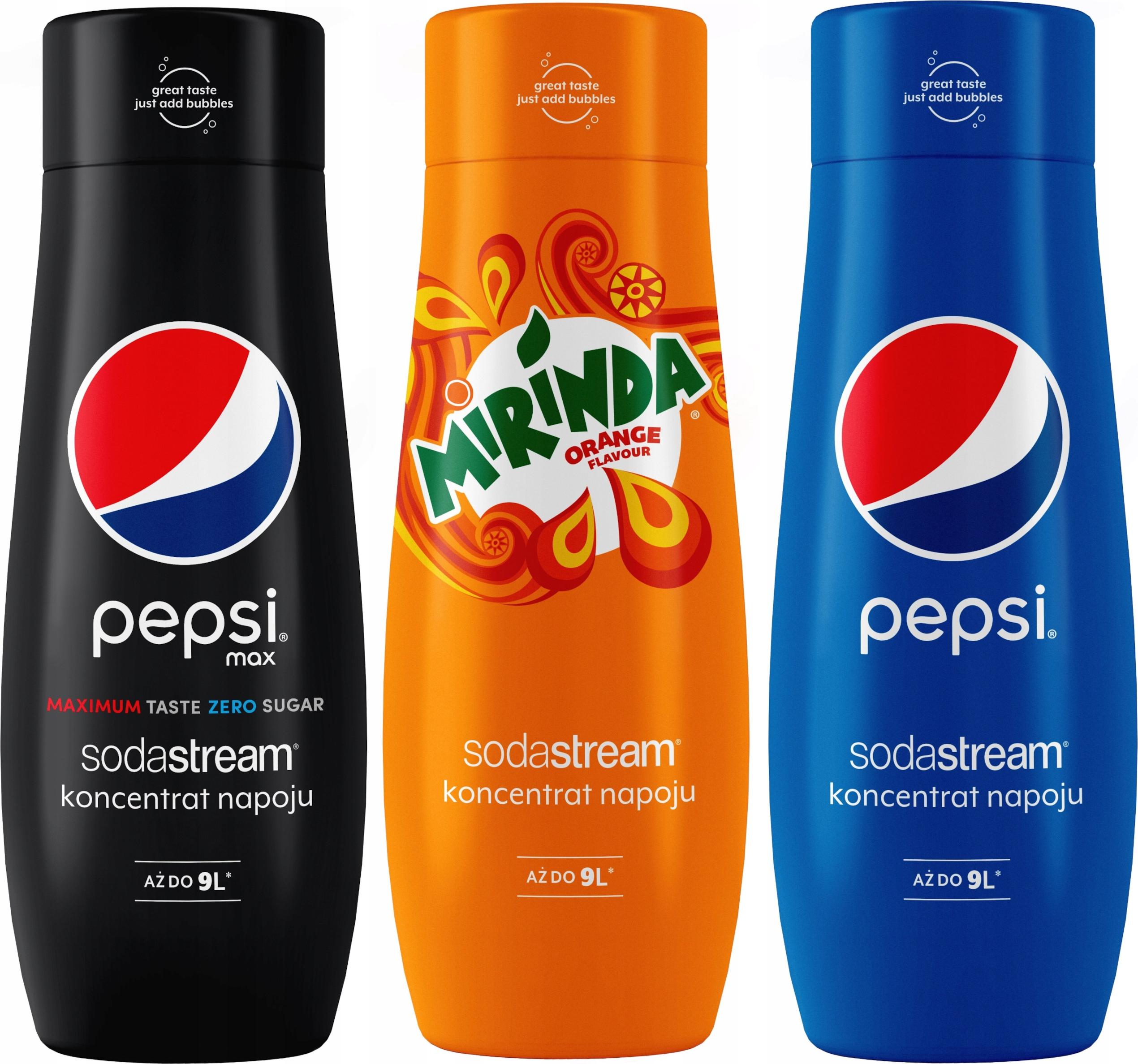 sada 3 koncentrátov SodaStream Pepsi+Pepsi MAX+Mirinda