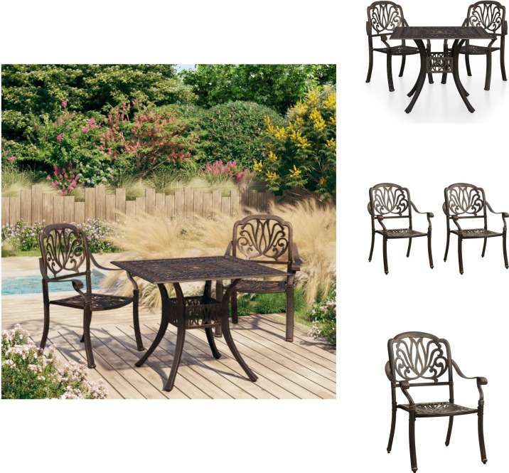 vidaXL 3-dielny bistro set hliníkový odliatok bronz - Záhradné nábytkové sety