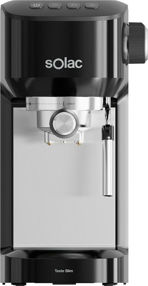 Solac Taste Slim, Espresso kávovar, Kávová kapsula, 1350 W, Čierna, Nerezová oceľ