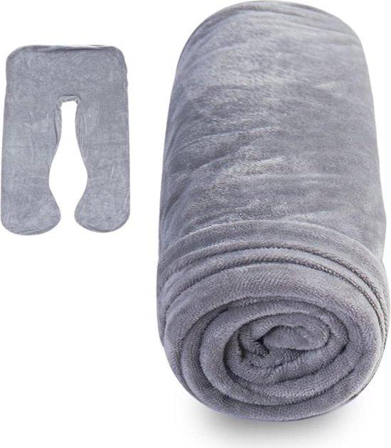 Famanu Samtbezug für Schwangerschaftskissen – Ersatzbezug – 140 x 70 cm – Grauer Bezug für Schwangerschaftskissen, Größe XXL