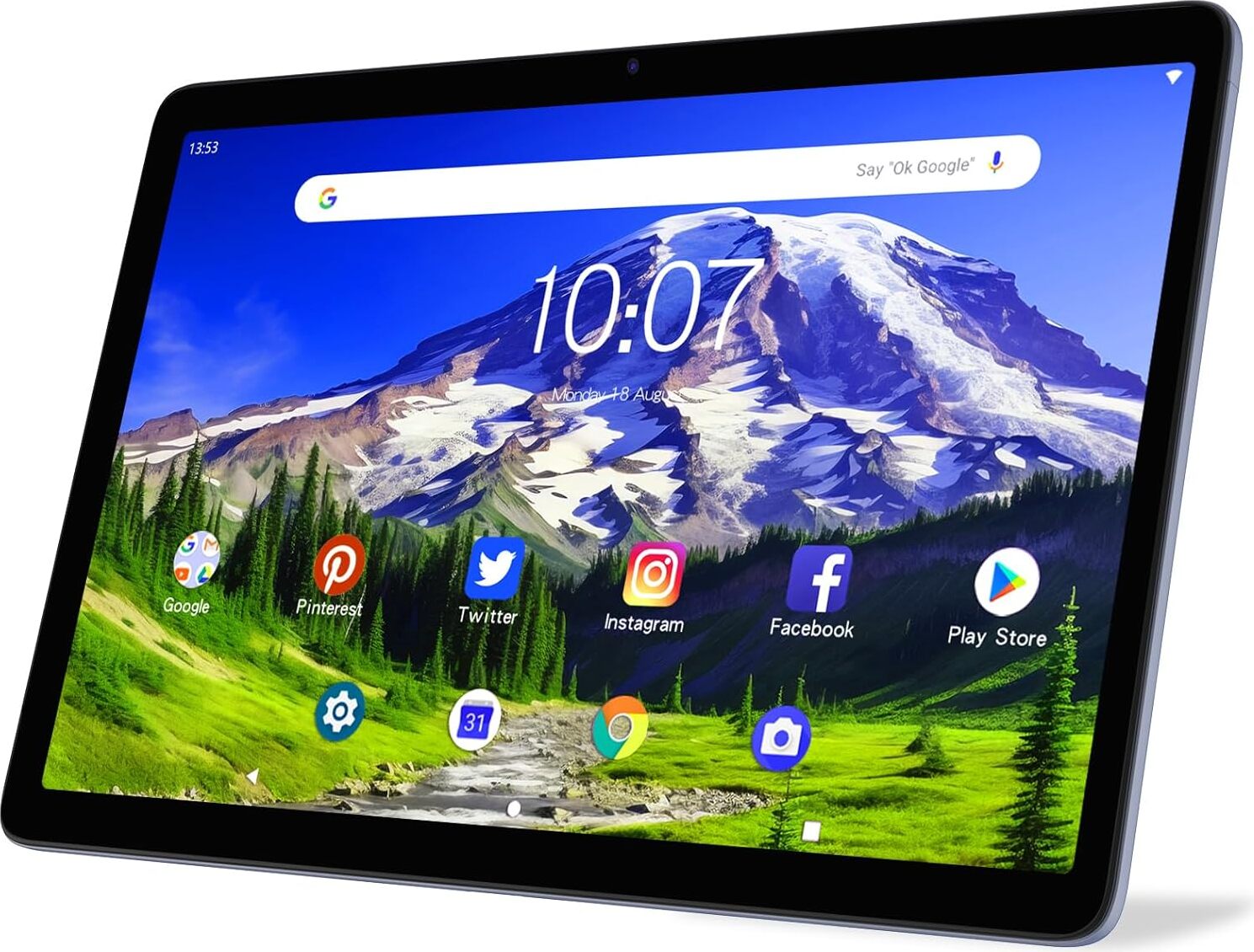 VASOUN Tablet 10" Android 12 5G Wi-Fi a 4G LTE, 128 GB pamäte, osemjadrový procesor, IPS 1920 x 1200 FHD obrazovka, 5.0MP + 13.0MP fotoaparát, sivý