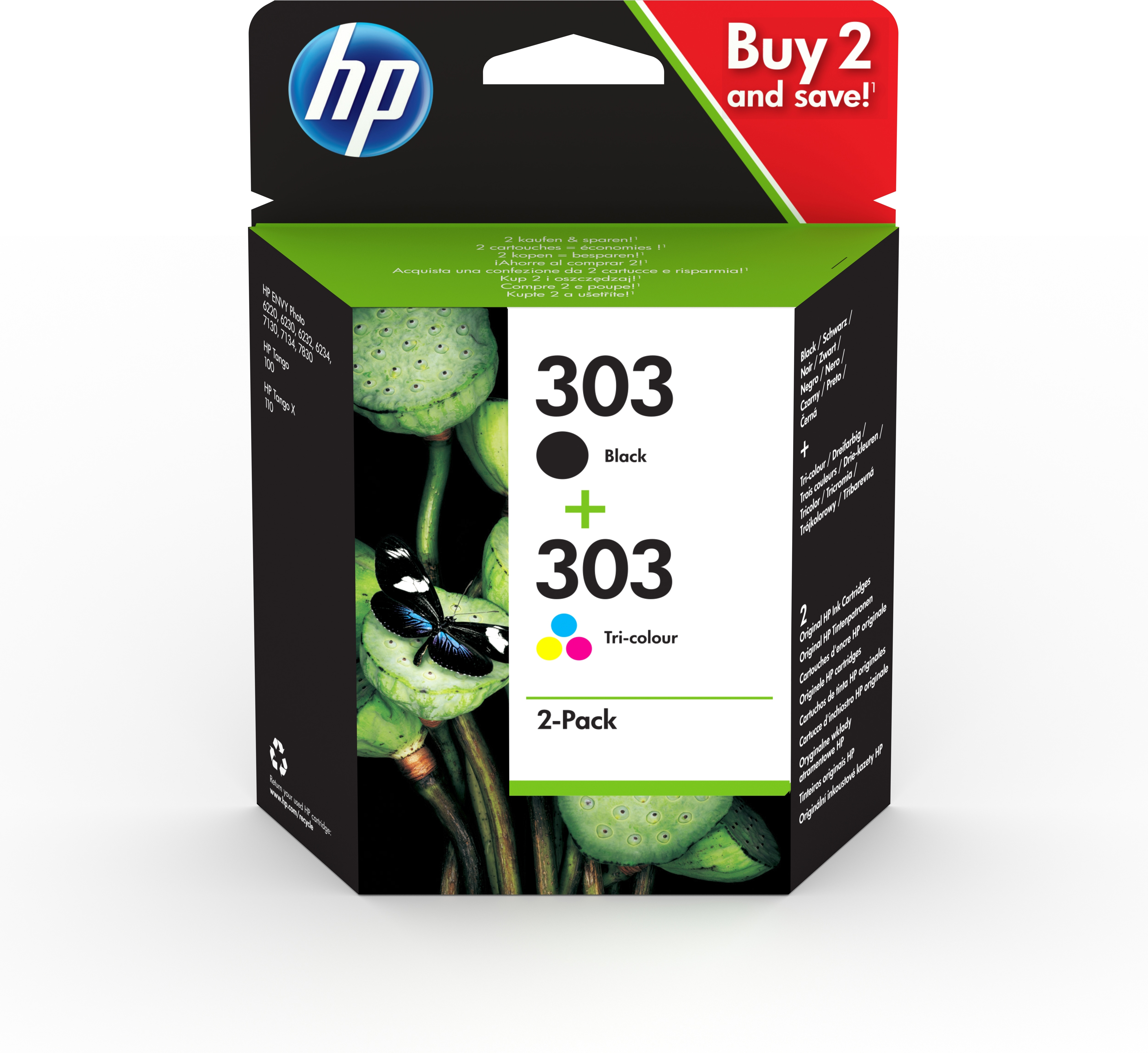 Set HP 303XL schwarz + color Tintenpatrone kompatibel günstig für Envy  Photo 6220, 6230, 6232, 6234, 7130, 7134, 7830, 7834, HP Envy Inspire 7720,  7920, Tango X, 303 kaufen auf Rechnung, Druckerpatronen, Tinte, Farbe