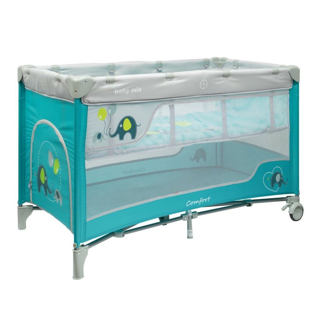 Baby Mix Elefanten blau Reisebett mit Hängebett 36407