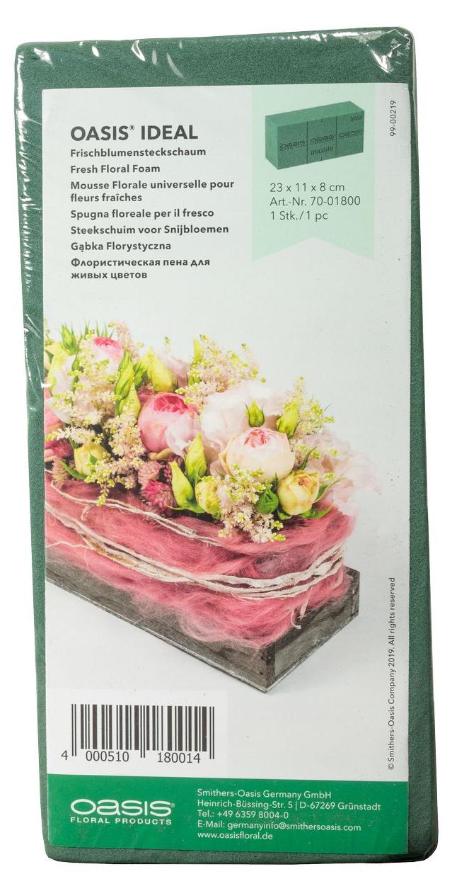 OASIS Steckschaum IDEAL Ziegel Hobbypackung 23cm Steckmasse Steckschwamm 70-01800