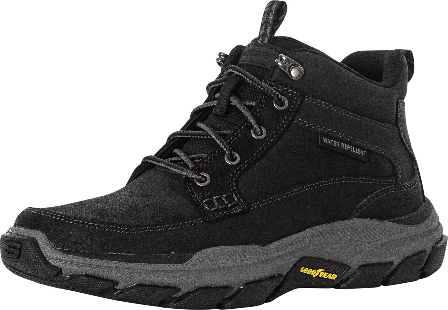 Skechers Respektierte Boswell-Lederstiefel, Schwarz 46 EU 204454-BLK