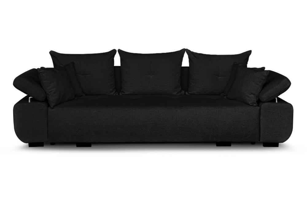 Schlafsofa Livia 275x150cm mit Bettkasten – Monolith Stoff Schwarz Sofiland Monolith czarny
