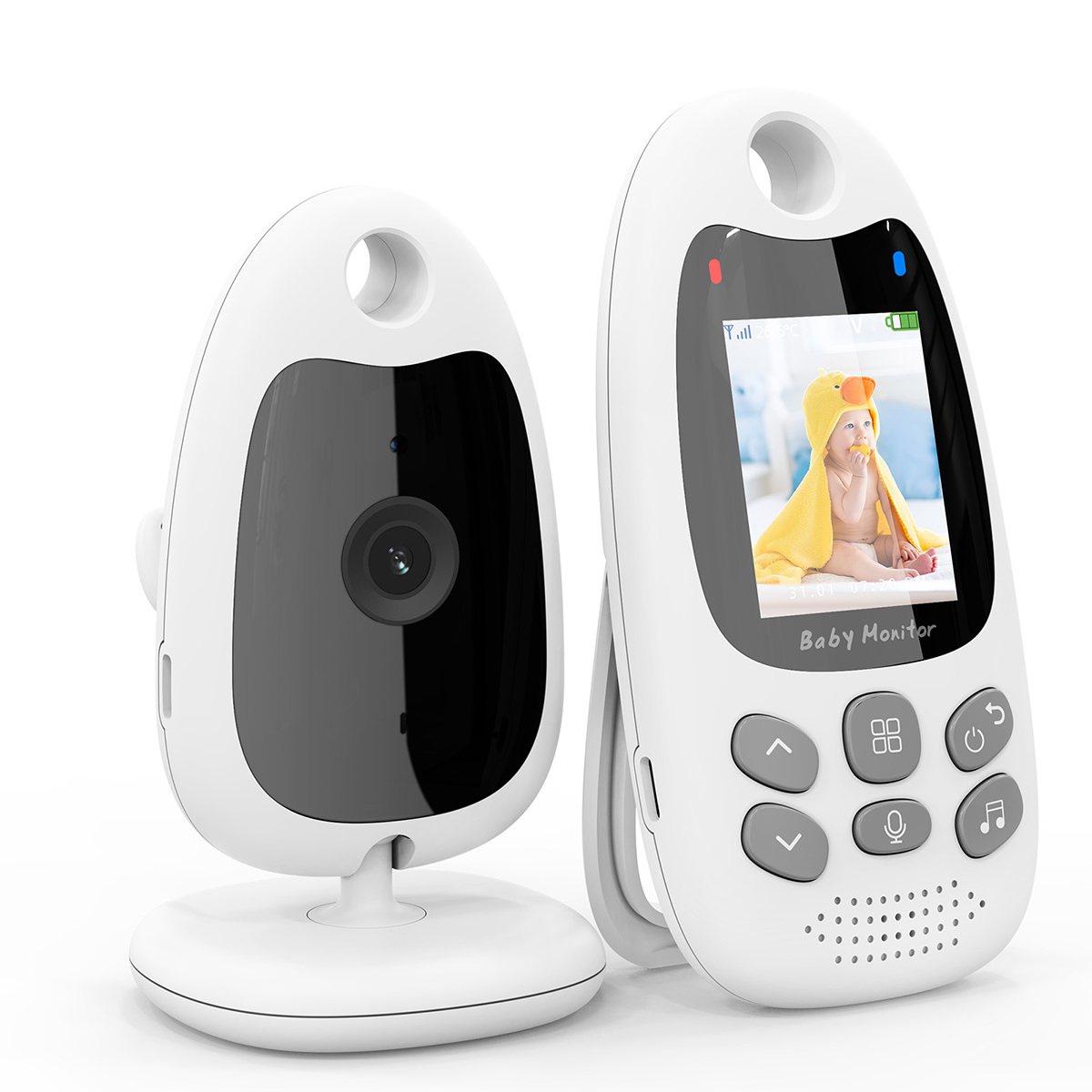 Dopwii Babyphone mit Kamera, Infrarot-Nachtsichtkamera Babyfon mit Temperaturüberwachung, VOX-Modus, Baby Monitor Gegensprechfunktion, 240x320 Pixel, 300m KAUF-WOHN-BP515-20
