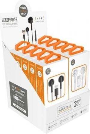 Tech One Tech EarTECH TEC1303/ slúchadlá s mikrofónom/ USB Type-C/ obsahuje 5 bielych a 5 čiernych slúchadiel
