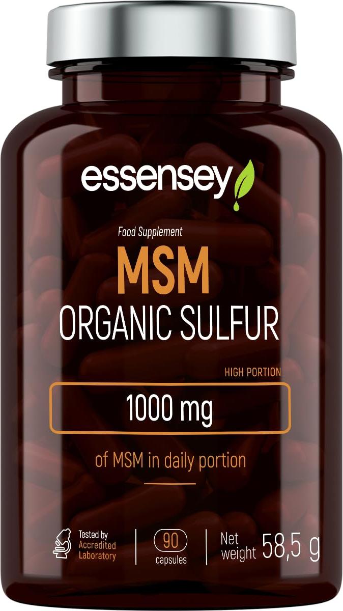 Trec Nutrition ESSENSEY - MSM Organic Sulfur I 1000 mg I 90 Kapseln I Hochdosiert I Vegetarier & ohne Zustze I 45 Tagesdosen I Leicht zu schlucken I Labor