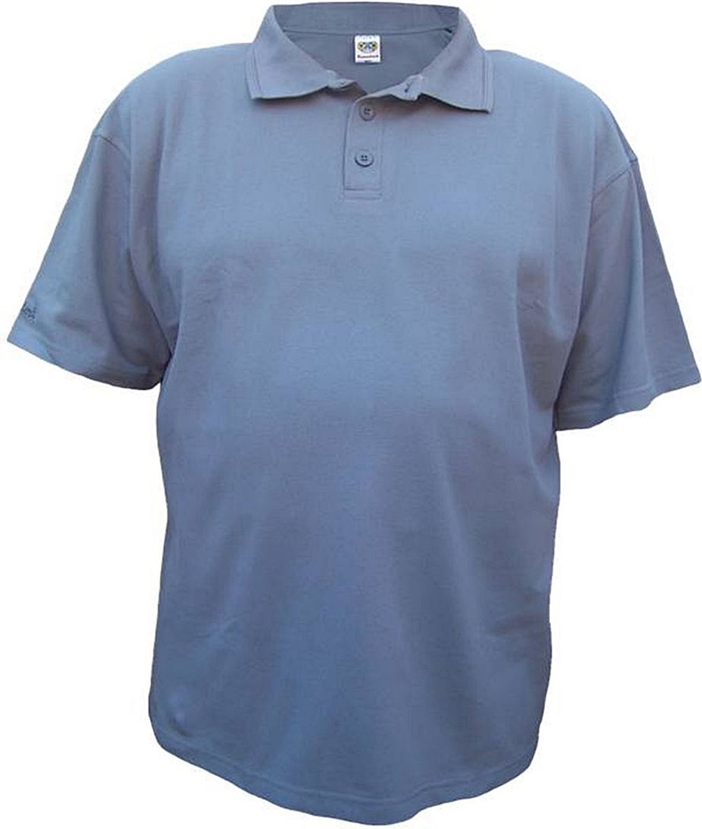 Übergrößen Tolles Basic Poloshirt RAMMBOCK Piqué in Grau mit Stickerei 5XL