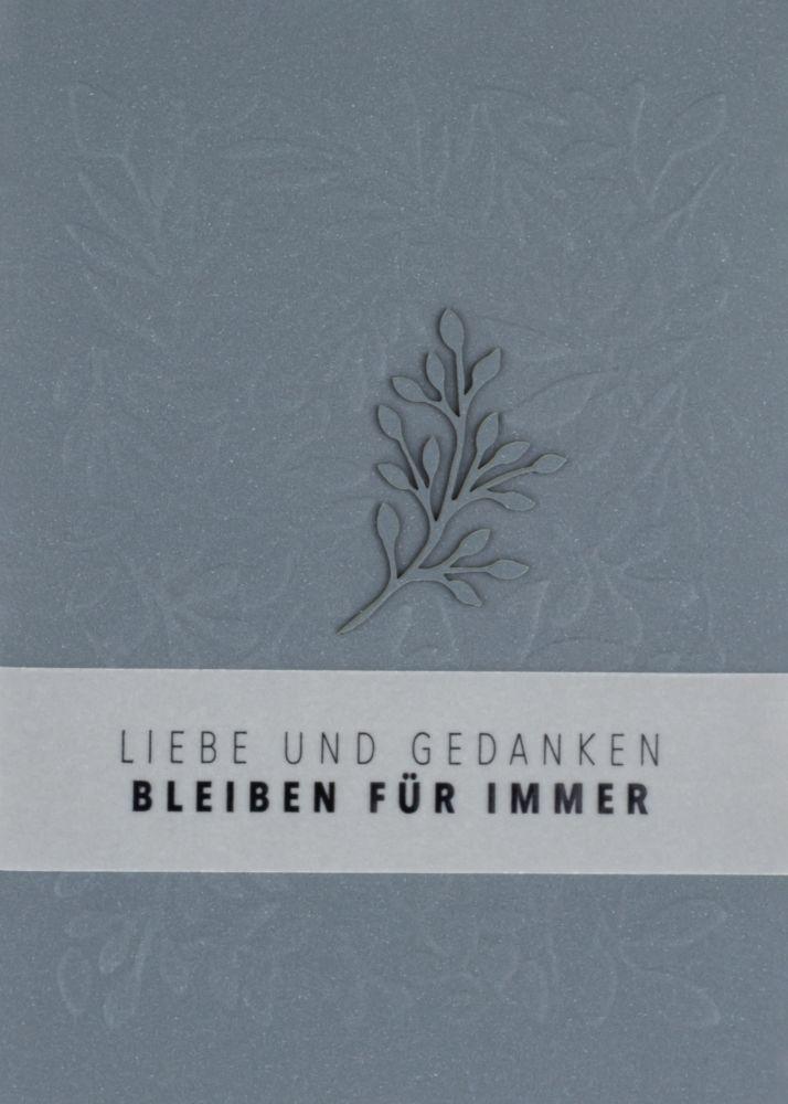 räder Blattelement Kondolenzkarte "Liebe und Gedanken"