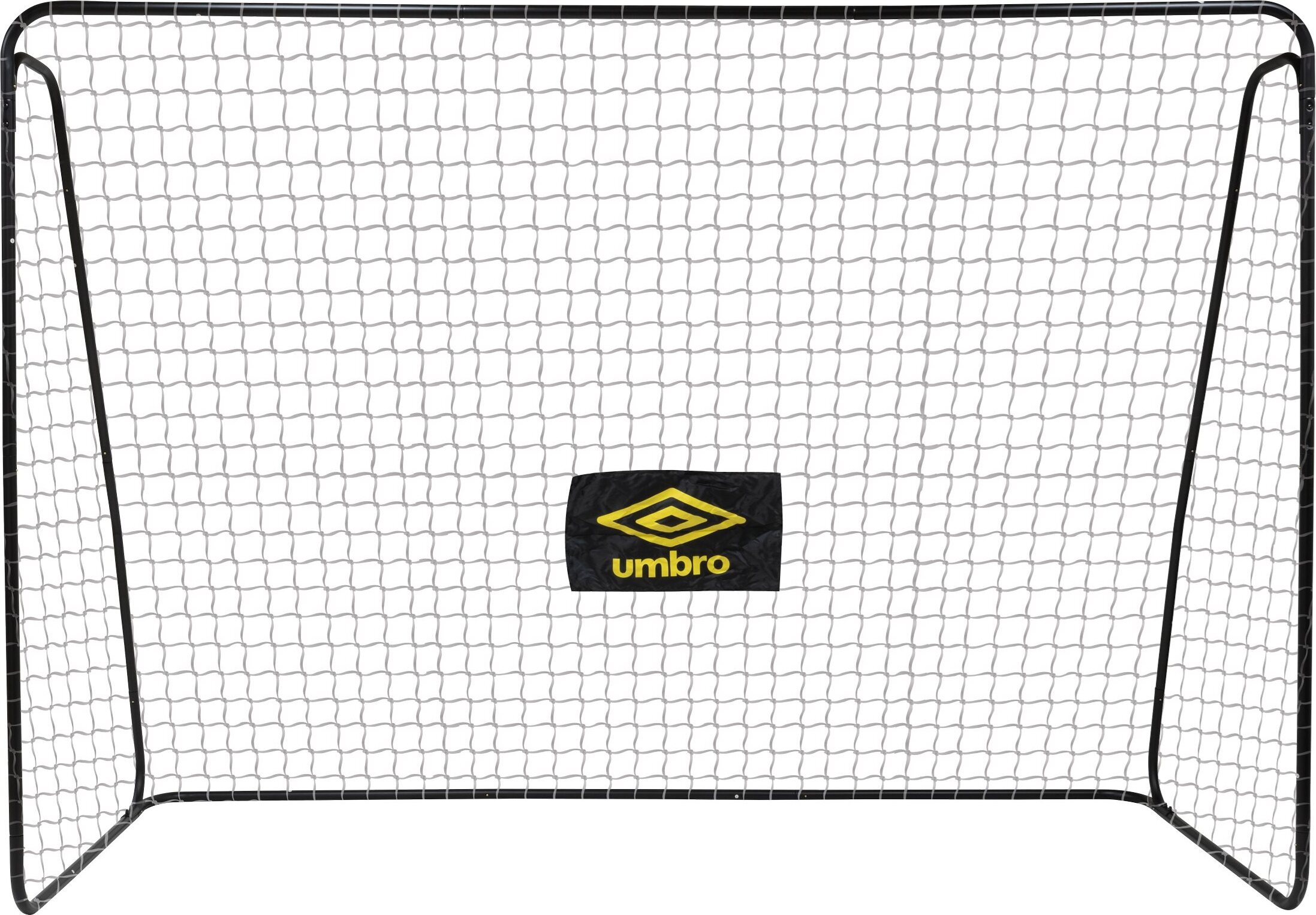 Umbro Fußballtor - Fussballtor 300 x 120 x 205 cm - Fußball Tor - Fussballtore für Garten Kinder und Erwachsene - Fussball Trainingszubehör für Innen und Außen - Metall - Schwarz/Gelb