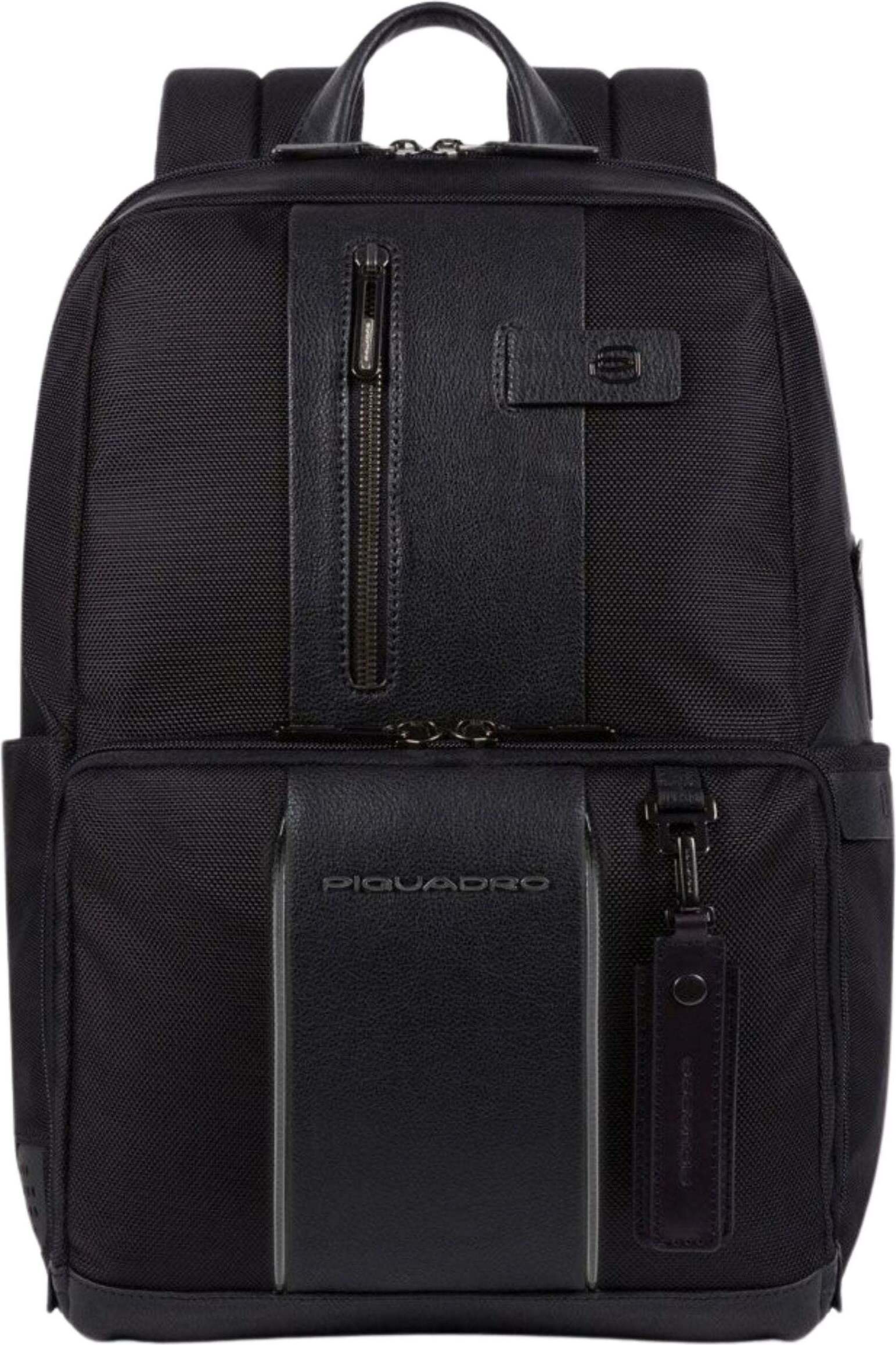 Rucksack Piquadro Ca3214br2bml Uni Schwarz Leder Und Stoff
