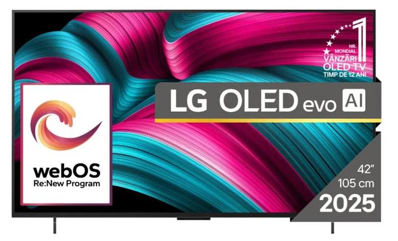 LG OLED evo AI OLED42C51LA, 106,7 cm (42"), 3840 x 2160 px, OLED evo, Smart TV, Wi-Fi, Čierna