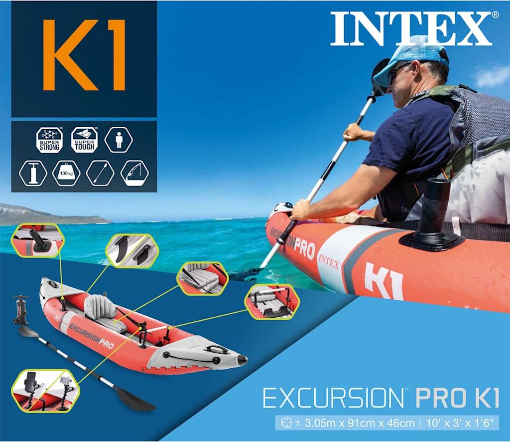 INTEX Kajak Aufblasbar Excursion Pro K1 305x91x46 cm