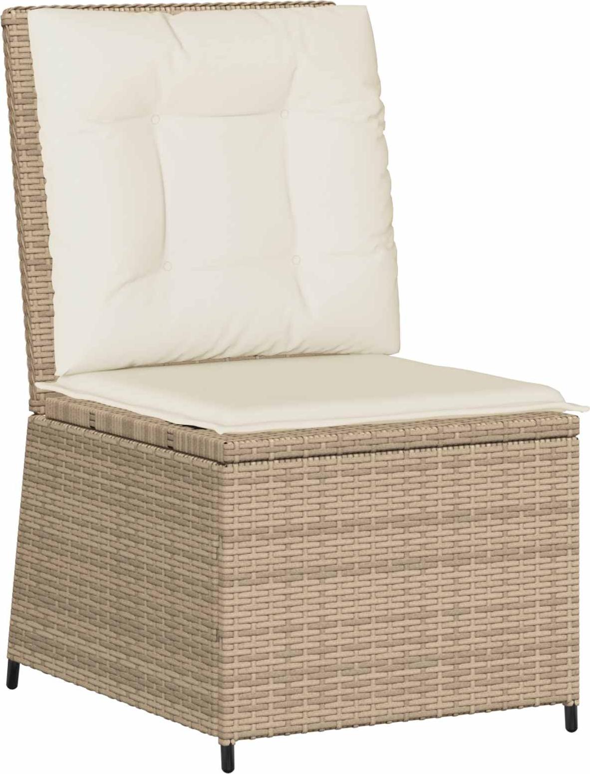 vidaXL Záhradná pohovka s vankúšmi béžová Poly Rattan