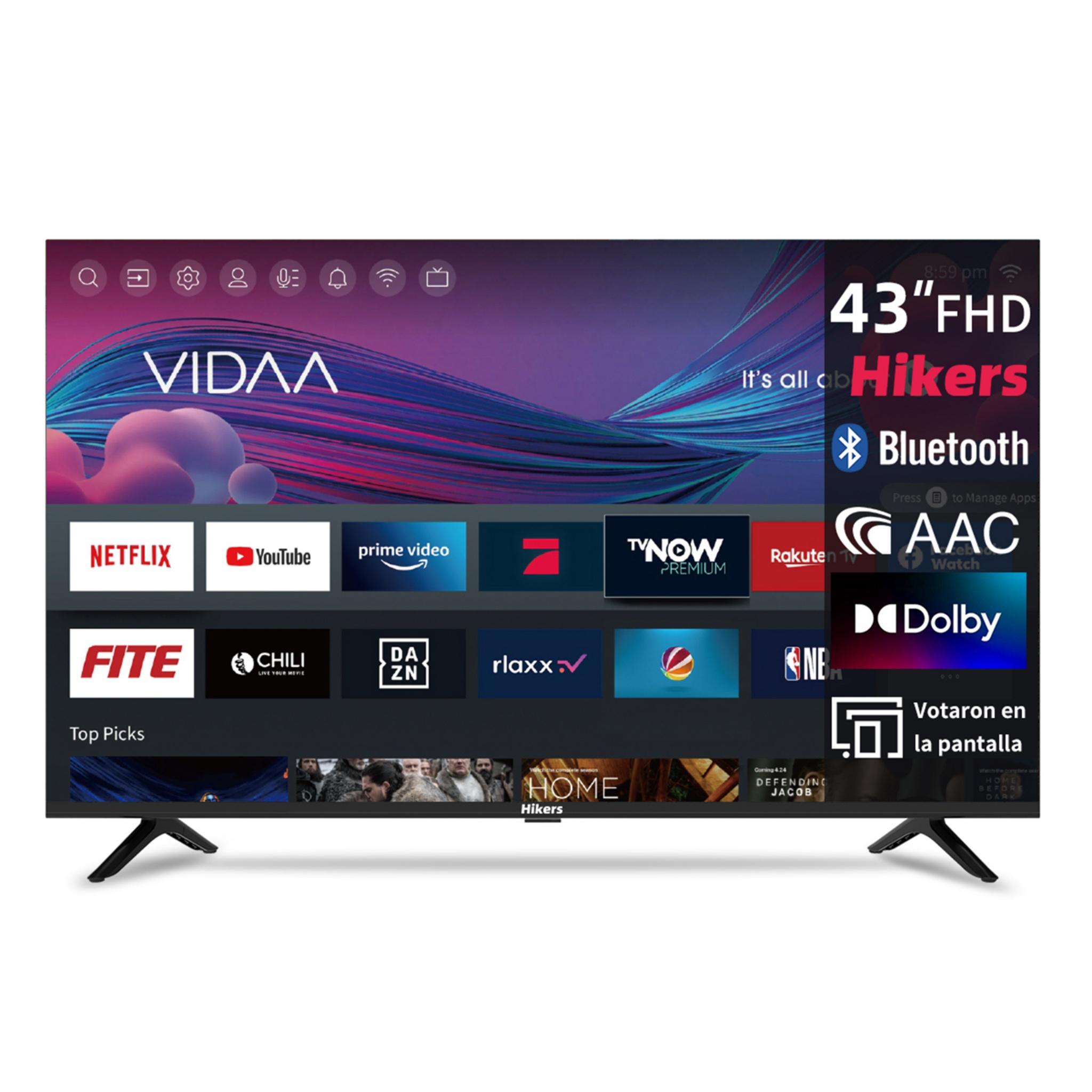 HKC Hikers 43Z1 Fernseher Smart TV - 43 Zoll Bildschirm FHD 1920*1080 Auflösung Android Kompatibel Dolby Atmos Klangqualität - Schwarz TV-HK43Z1BLK