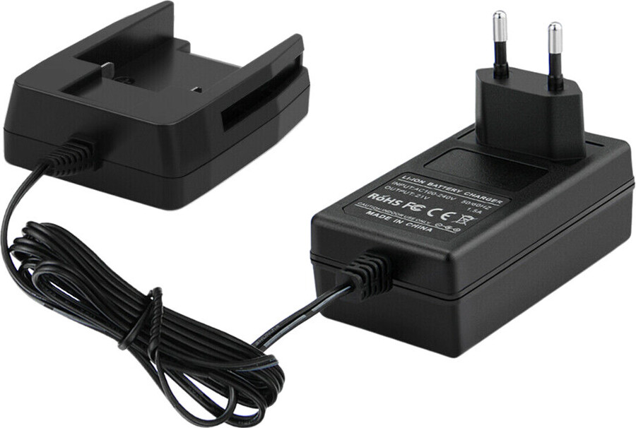 Trade-Shop 18V Li-Ion Ladegerät kompatibel mit Worx WG540.5 W9545.4 WA0167 WG151s WG154.9 WG155.5 WG155s WG157E WG157E.9 WG160.1 WG160.2 WG160.3 180895567