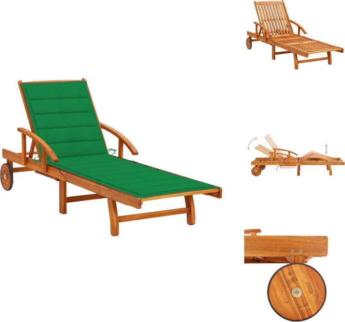 vidaXL Lehátko s vankúšom z masívneho dreva akácie - Lehátka