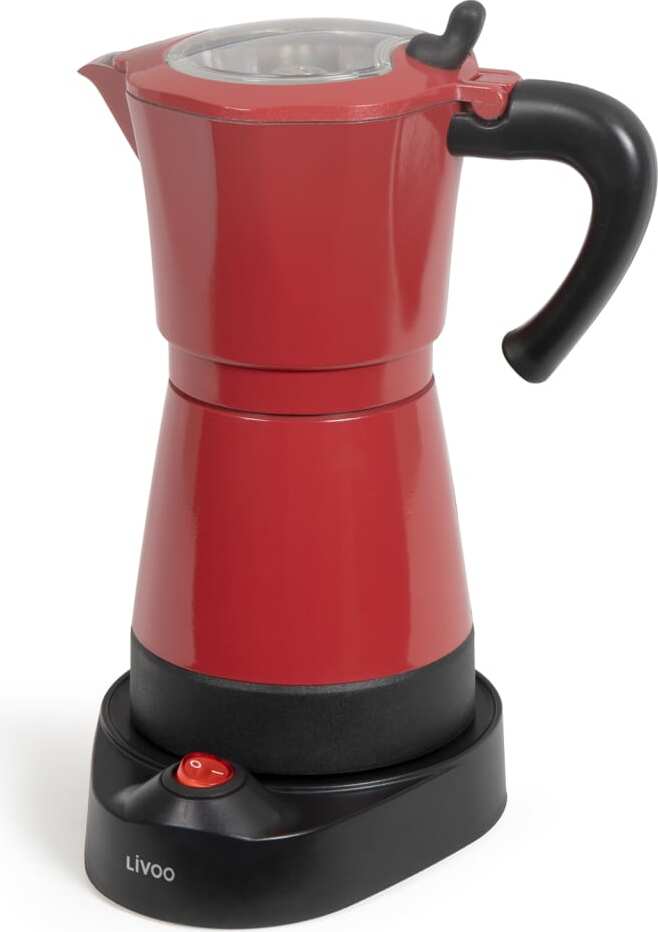 Livoo Elektrische Espressokocher Mokka 0,3 L 480 W Rot 445004
