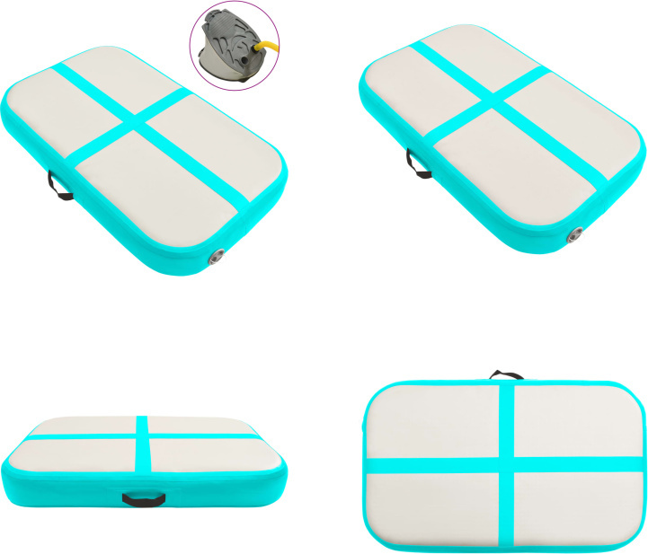 vidaXL Aufblasbare Gymnastikmatte mit Pumpe 60x100x15 cm PVC Grün - Gymnastikmatte - Gymnastikmatten - Gymnastik Yoga Matte - Gymnastik Yoga Matten HL92654