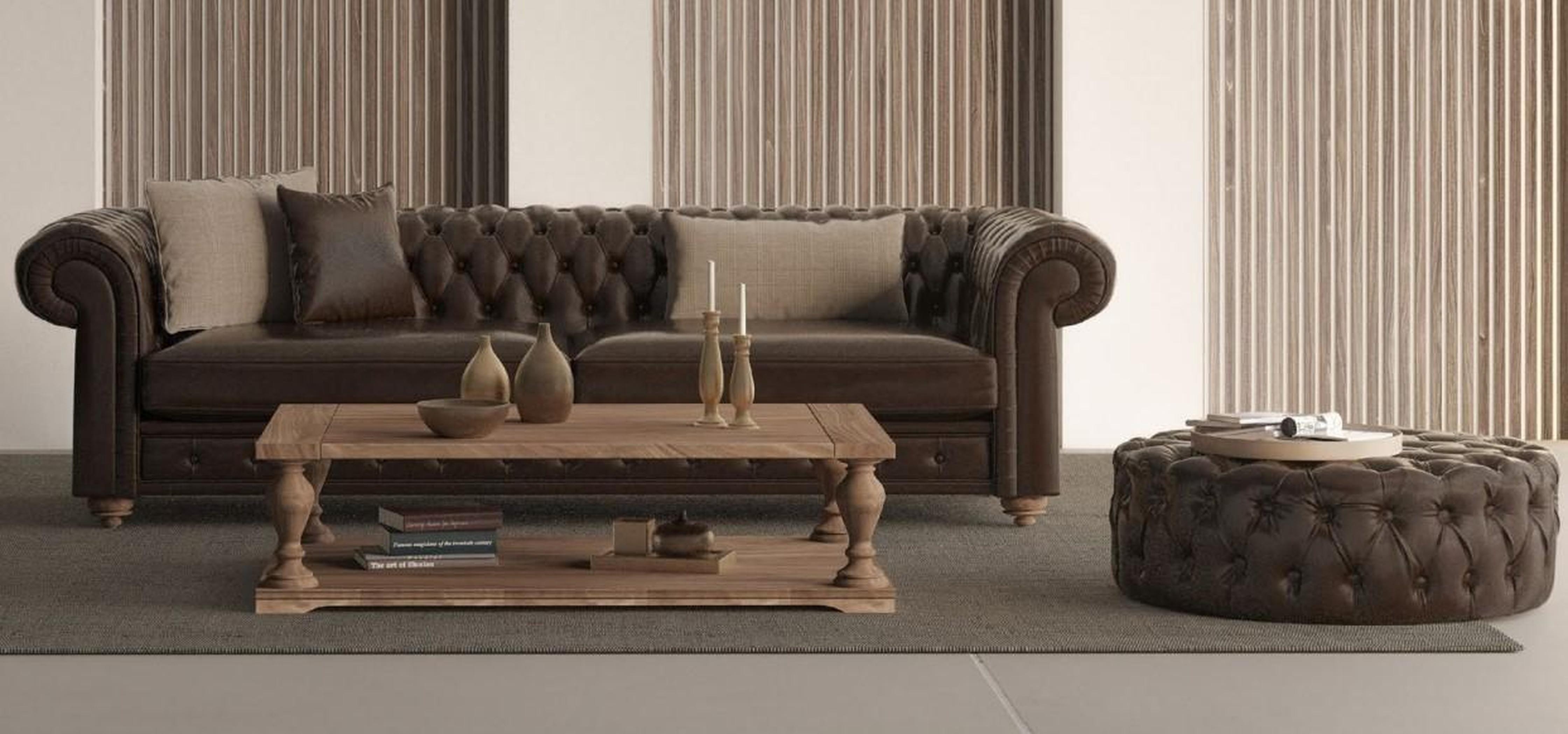 Sofa und Hocker für das Wohnzimmer Stil und Weichheit in einem
