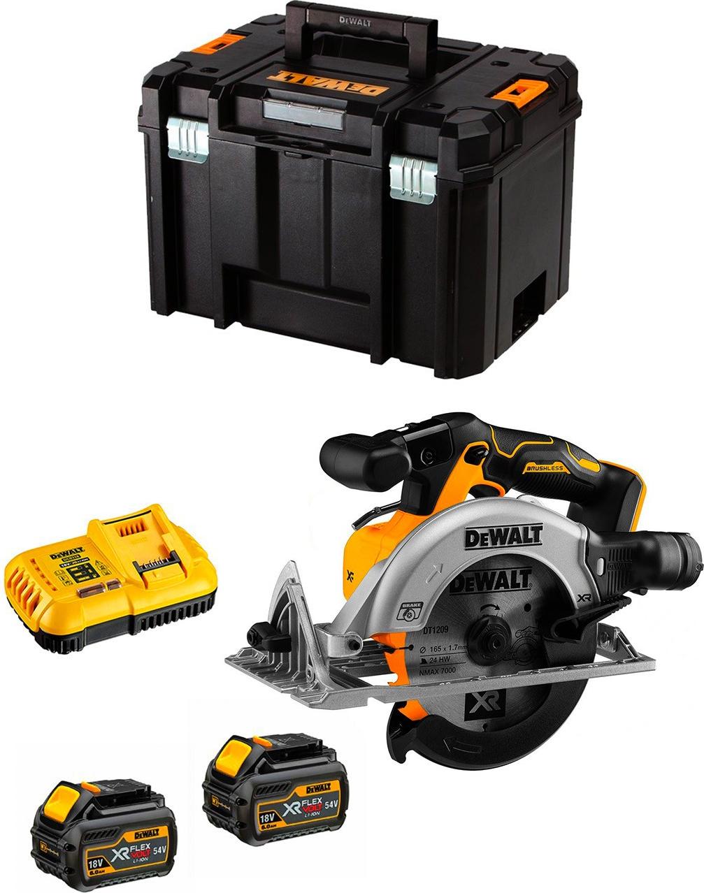 Handkreissäge DeWALT DCS565T2 (2 x 54V/18V 6,0 Ah + DCB116 + TSTAK VI)