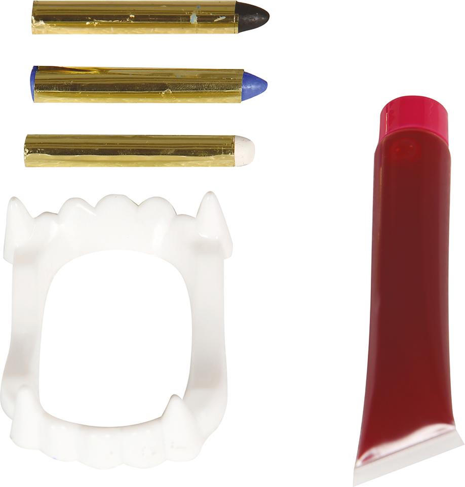 Set Trucco Per Halloween Professionale – Sangue Finto, Pittura Viso 4 Colori, Spugne, Pennelli E Tatuaggi Ragno