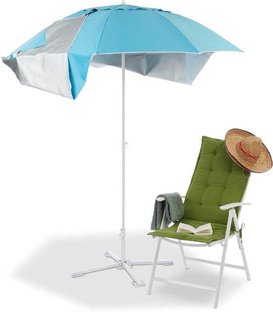 OEM 2-in-1 Strandsonnenschirm mit SPF 50+ Blau, Ø 210 x 180 cm mit Tragebeutel 2026
