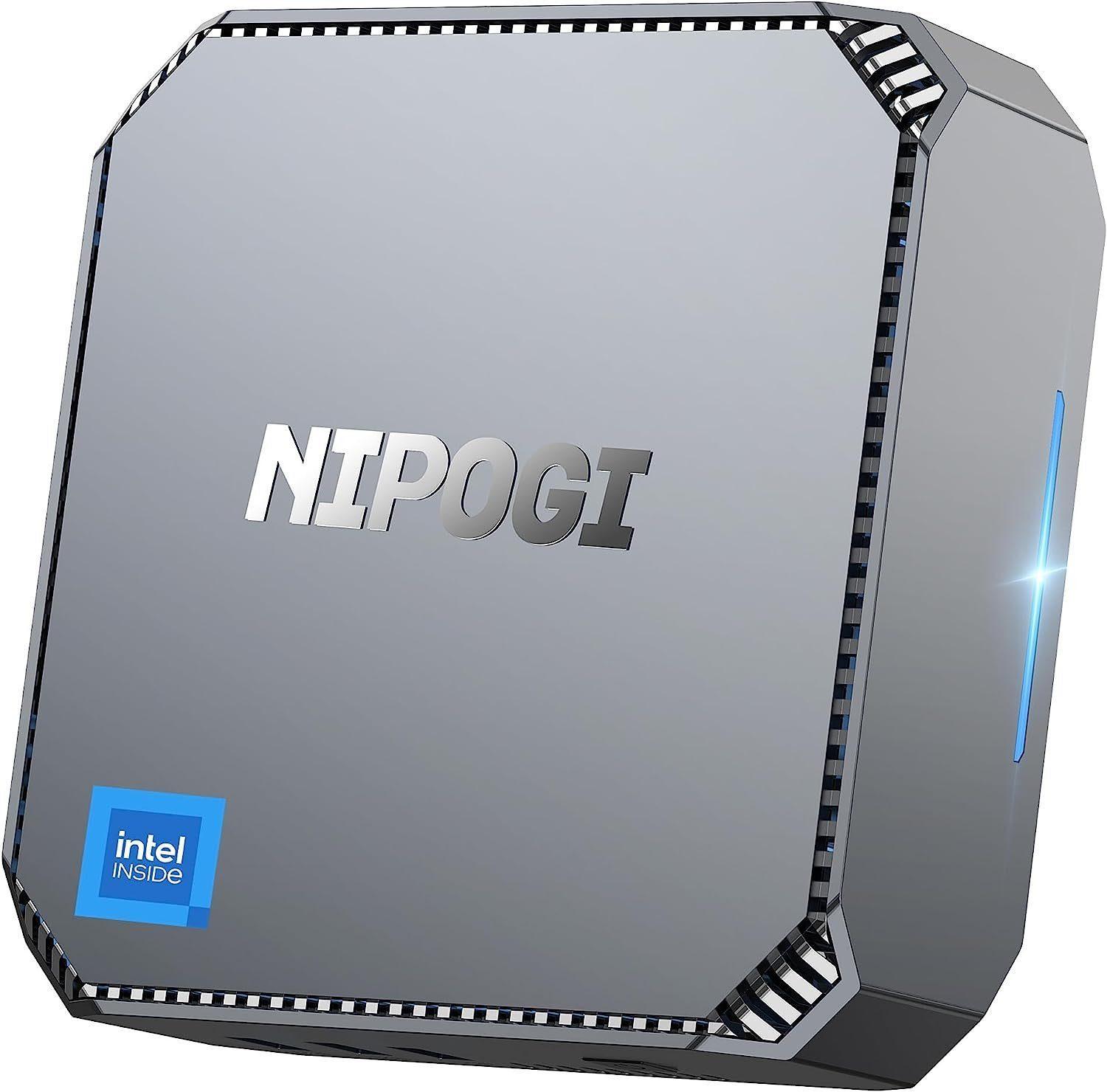 NiPoGi Business,mit Windows Computer,Mini Pc,Office,HomeOfficePc Business-PC (Intel Celeron N100, UHD Graphics, 16 GB RAM, 512 GB SSD, Luftkühlung)