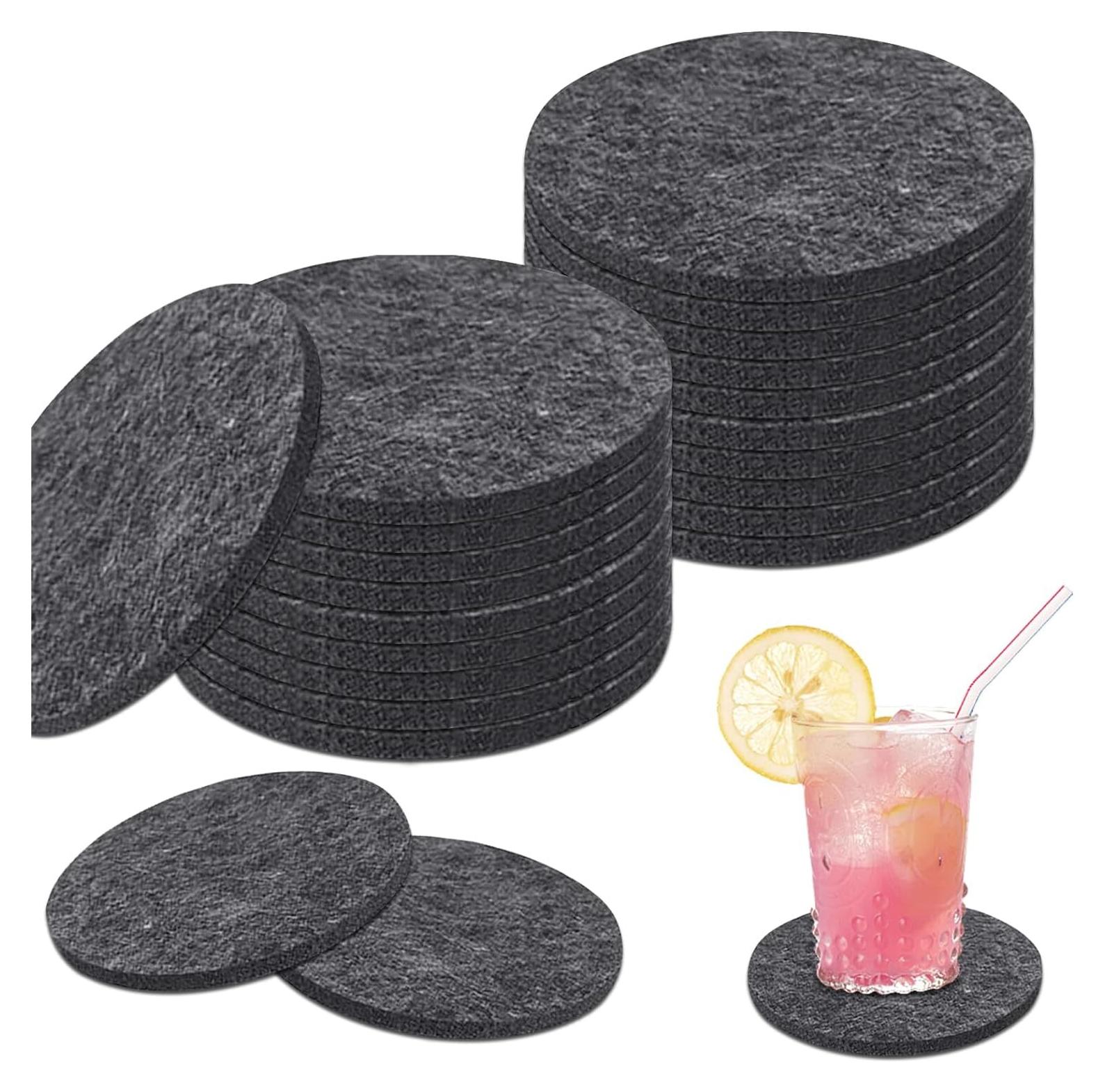 Graf Lantz Bierfilzl Filzuntersetzer-Set, 4 Stück – 100% Merinowolle, 10,2 Cm Rund, Wasserabweisend & Saugfähig