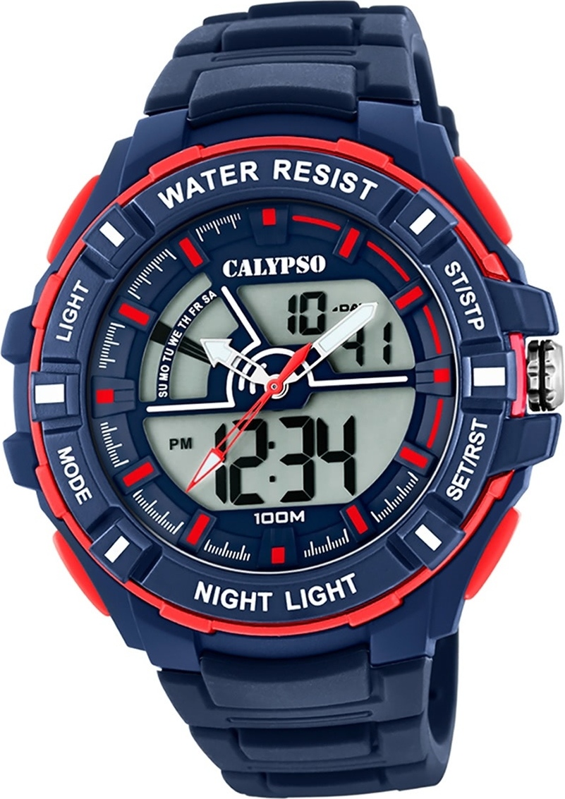 Calypso plastovéPolyuretánpánske hodinky K5769/2 športové náramkové hodinky modré digitálne D2UK5769/2